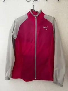 PUMA ピンク グレー ウィンドブレーカー