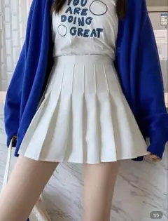 SHEIN ホワイト プリーツミニスカート L