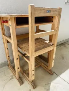 小学校 木製机＆椅子 レトロ
