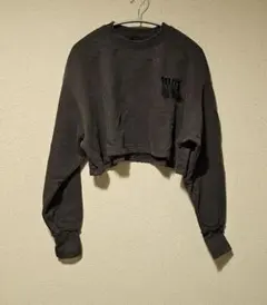 MOUSSY クロップド丈スウェット ダークグレー