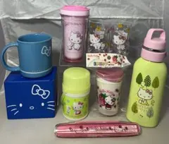 レトロ ハローキティ チャーミーキティ　タンブラー 水筒 グラス カップ ８点
