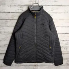 ノースフェイス キルティングジャケット VX 刺繍ロゴ メンズ古着 ブラック 黒
