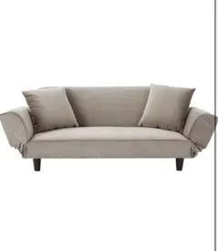 ベージュ ベルベット風 2人掛けソファLOWYA ロウヤ ソファベッドセット