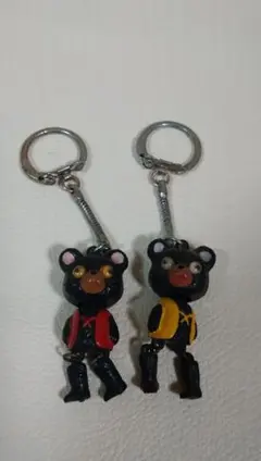 昭和レトロ ぷらぷら 熊さん キーホルダー 2個セット 9-750