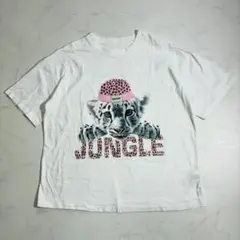 【美品】GORGE Tシャツ アニマルプリント 白 L相当（E206）