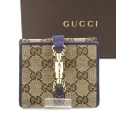 ✨新品未使用✨　GUCCI ミニ財布　GGライン　G G柄　ジャッキー　二つ折り