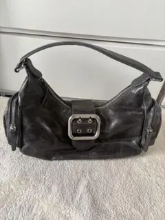 MOUSSY レザー調 ショルダーバッグ ダークグレーのサムネイル