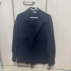 ネイビー ポケット付き長袖シャツジャケット
