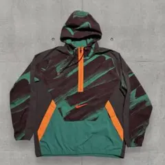 NIKE DRI FIT ルーズシルエット 総柄 ハーフジップ アノラック