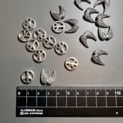 計20pcs デザインビーズ シルバービーズ2種