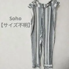 ポケット部分難あり soho ストライプ ワイドパンツ サイズ不明