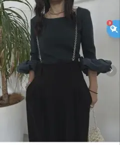 アメリ　Ameri PINCH SLEEVE KNIT TOP