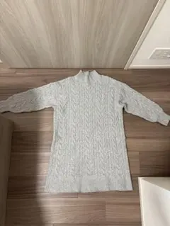 グレー ケーブルニット ワンピース　grove