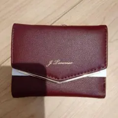 コンパクト 三つ折り財布 がま口 ワインレッド 小さい財布 レディース
