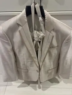 ベージュ サテン タキシードセット