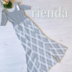 rienda 2WAYランダムチェックグリッターKnit OP ニットワンピース