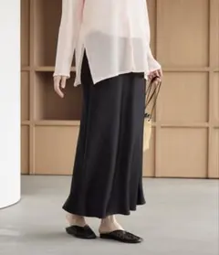 BEAUTY&YOUTH ポリエステルサテン マーメイドフレアスカート