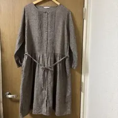 サマンサモスモスピンタック綿麻ワンピース