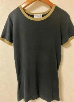 Agnès b. ブラック/カーキ　リンガーTシャツ サイズ1