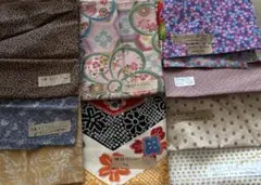 綿生地10枚セット　生地　ハギレ　まとめ売り パッチワーク　和柄　着物柄