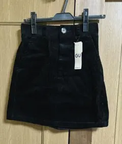 GU コーデュロイミニスカート ブラック