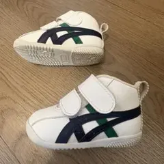 asics アミュレファースト ホワイト 白 ネイビー×グリーン