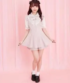 Secret Honey シーハニ レース袖ラッフルセットアップ 半袖 ピンク