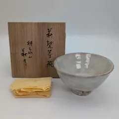 【共箱・陶印あり】益子焼 山口孟（山口陶芸店） 白釉 茶盌（抹茶碗） 共箱・陶印あり】益子焼 山口孟（山口陶芸店） 白釉 茶盌（抹茶碗