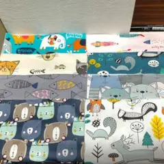 はぎれ 柄物 25×20 8枚まとめ売り①