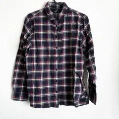 UNIQLO ユニクロ チェック柄 長袖シャツ ネイビー レッド 、