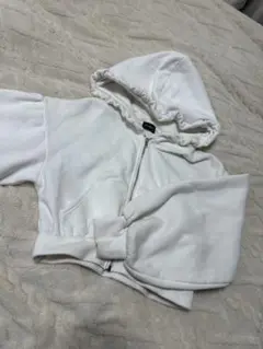 evelyn フード付きホワイトパーカー