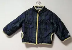 ダークグリーン ネイビー チェック柄 ジャケット　サイズ100