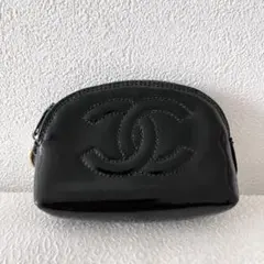 CHANEL ココマーク エナメル コインケース ブラック シャネル 小物入れ