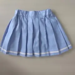 130センチ水色プリーツスカート インナーパンツ付き