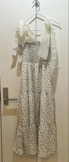 2way 肩リボンキャミワンピース　ブルー　花柄　MAJESTIC LEGON
