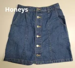 ハニーズ フロントボタン デニム ミニスカート Sサイズ