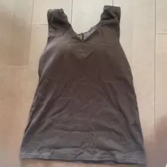 UNIQLO ダークブラウン ブラトップ レースタンクトップ M
