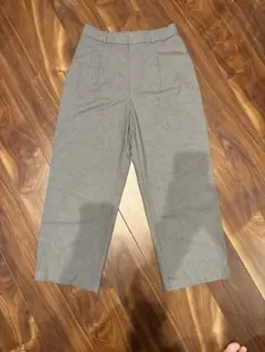 UNIQLO タックワイドパンツ グレー L