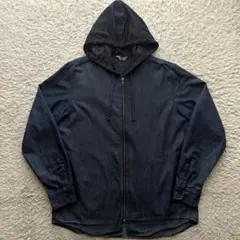 ★希少 XLサイズ★ DIESEL インディゴブルー パーカー ジップアップ 紺