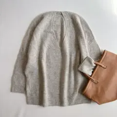 イエナ＊ホールガーメント　コクーン　Vネックプルオーバー ニット　ウール　グレー