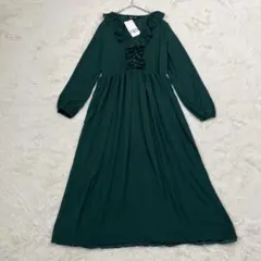 新品未使用品♡ZARA シフォンワンピース ロングワンピース グリーン Mサイズ