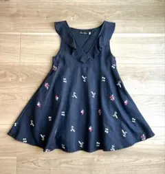 BeBe べべ　フラワー刺繍　チュニック　ワンピース　ジャンパースカート　120