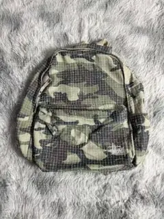 Stussy 刺繍プリント カジュアル バックパック カモフラージュカラー