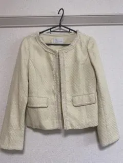 index ノーカラーツイードジャケット