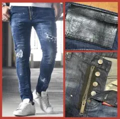 【美品 BigZip レア】DSQUARED2 Tidy Biker 濃紺 44