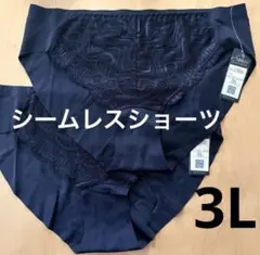 フロントレース　シームレスショーツ　2枚セット　3L ブラック　黒