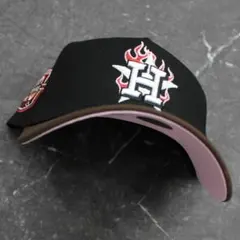 海外モデル NEW ERA アストロズ フレイム キャップ つば裏ピンク