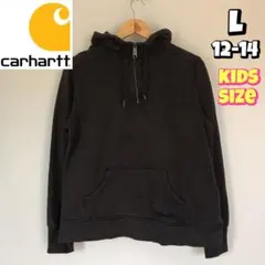 carhartt パーカー　ハーフジップパーカー　プルオーバー　キッズ　刺繍