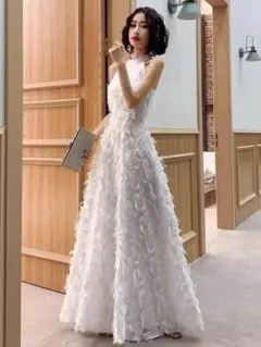 ロング丈花柄ドレス✭春夏女子会パーティー用スカート