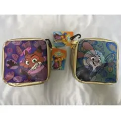 【新品未使用】ズートピア2 スクエアポーチ　ニック　ジュディ　ポーチ　しまむら